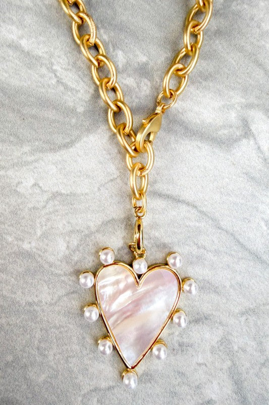 Adore Pearl Heart Necklace