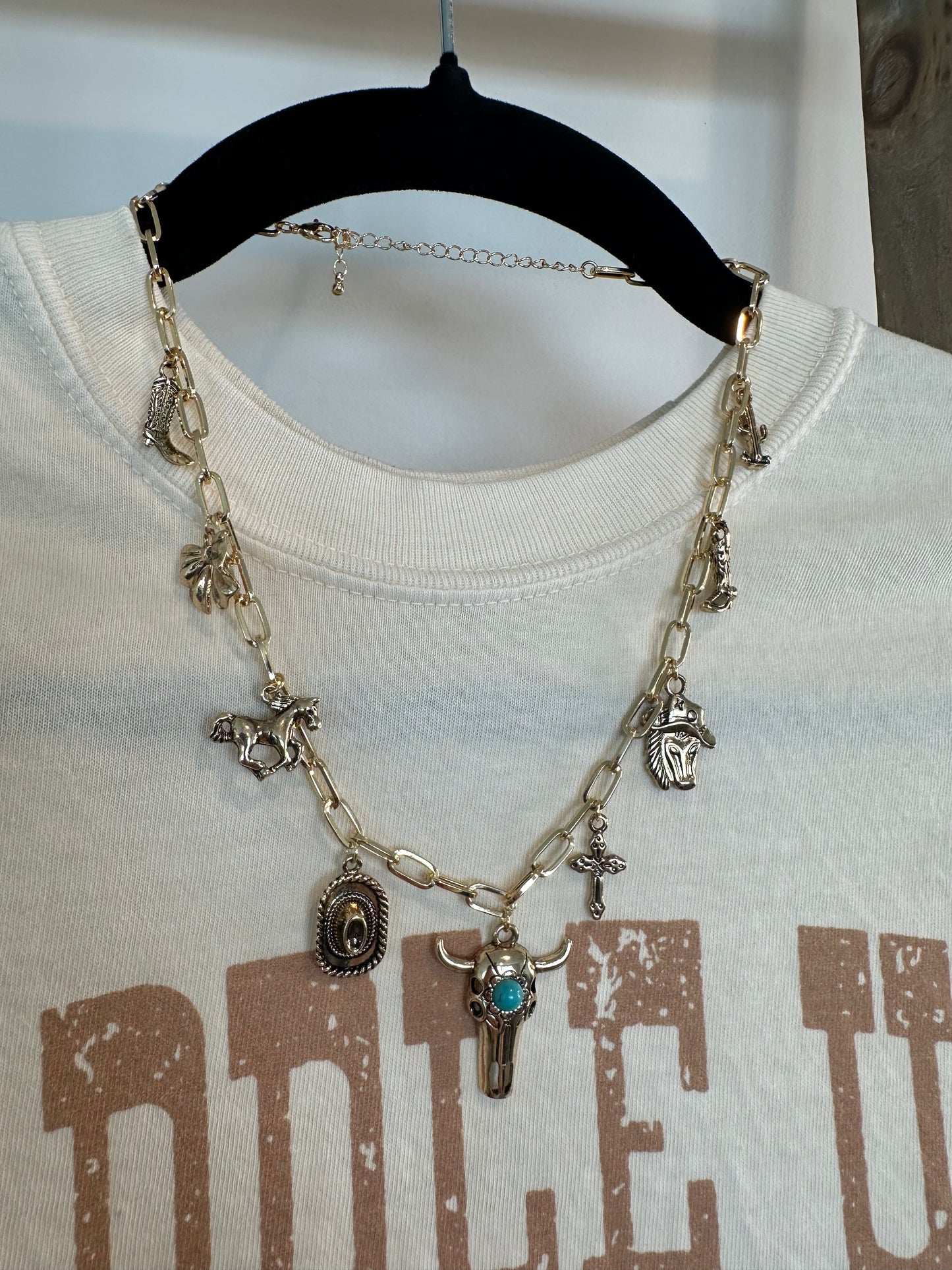 Assorted Western Bull Charm Necklace