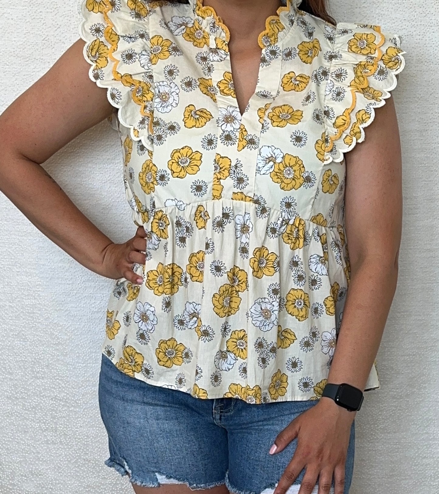 Floral Print Peplum Top