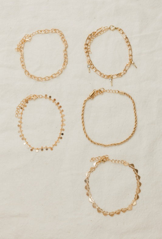 Gold Anklet Set