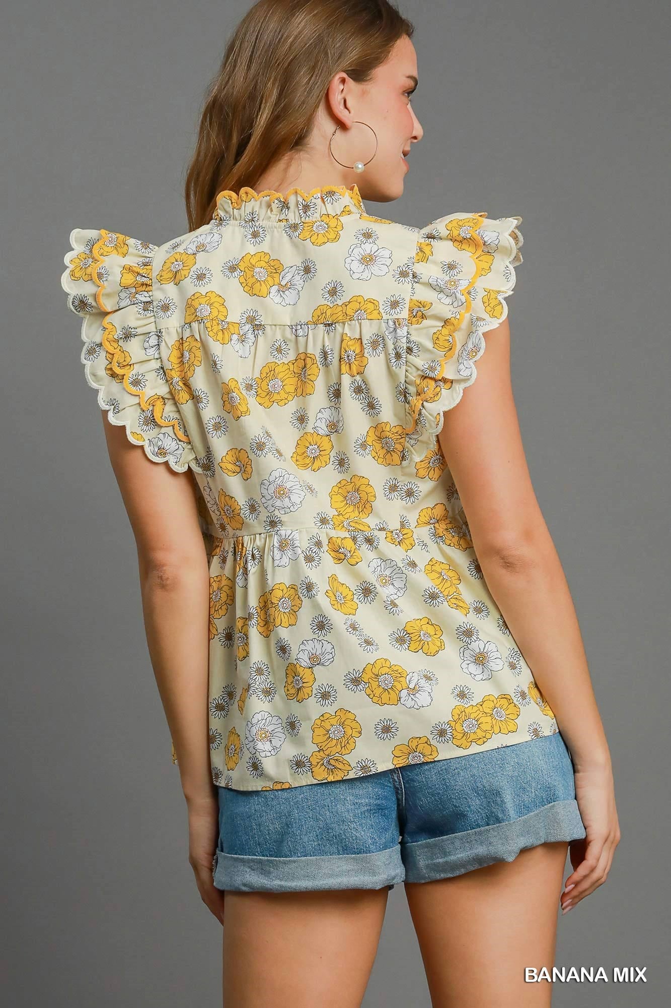 Floral Print Peplum Top