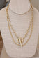 Front Toggle Closure Necklace Multi Layer Chain