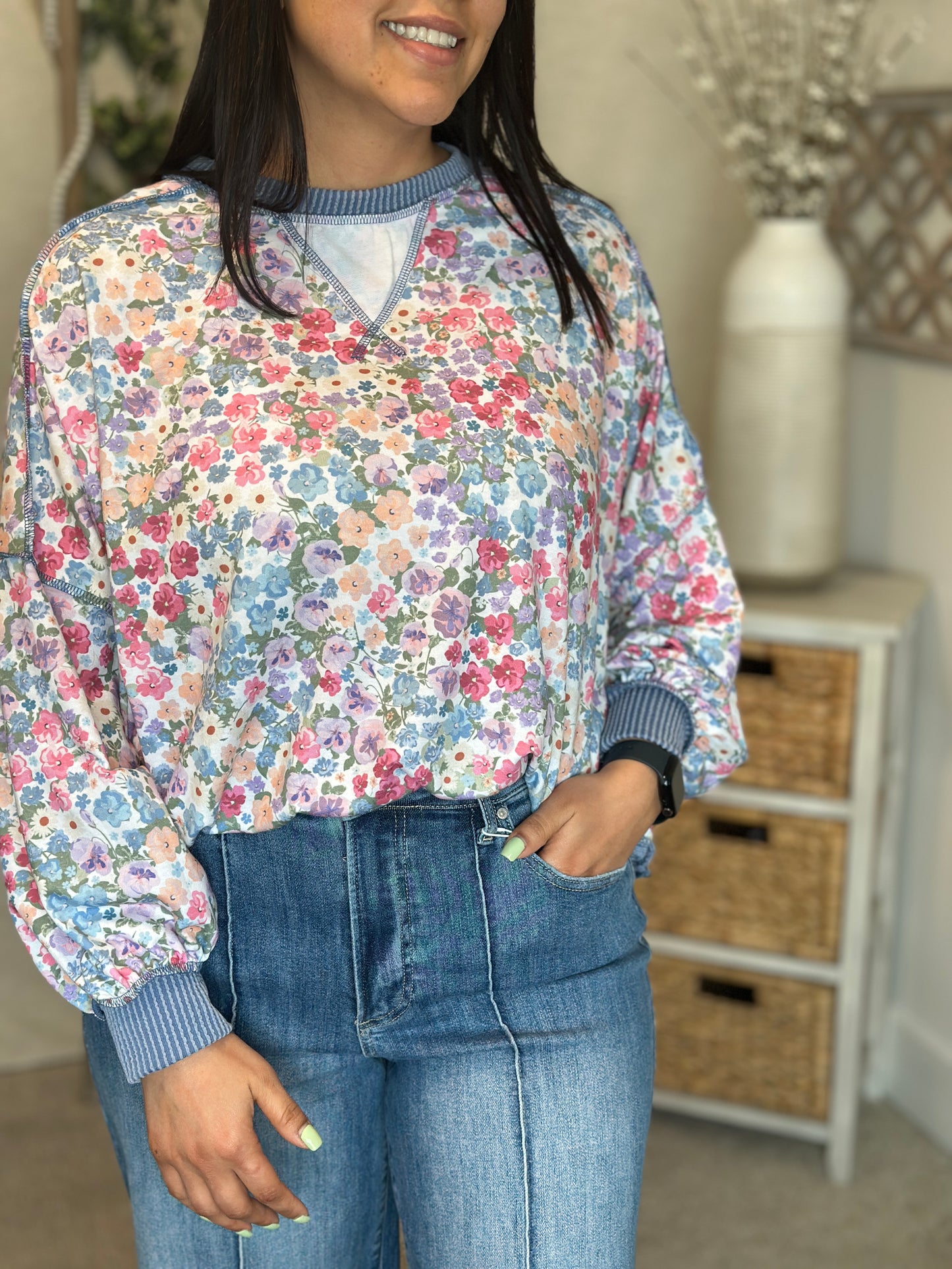 Brielle Floral Pullover 💙🌸