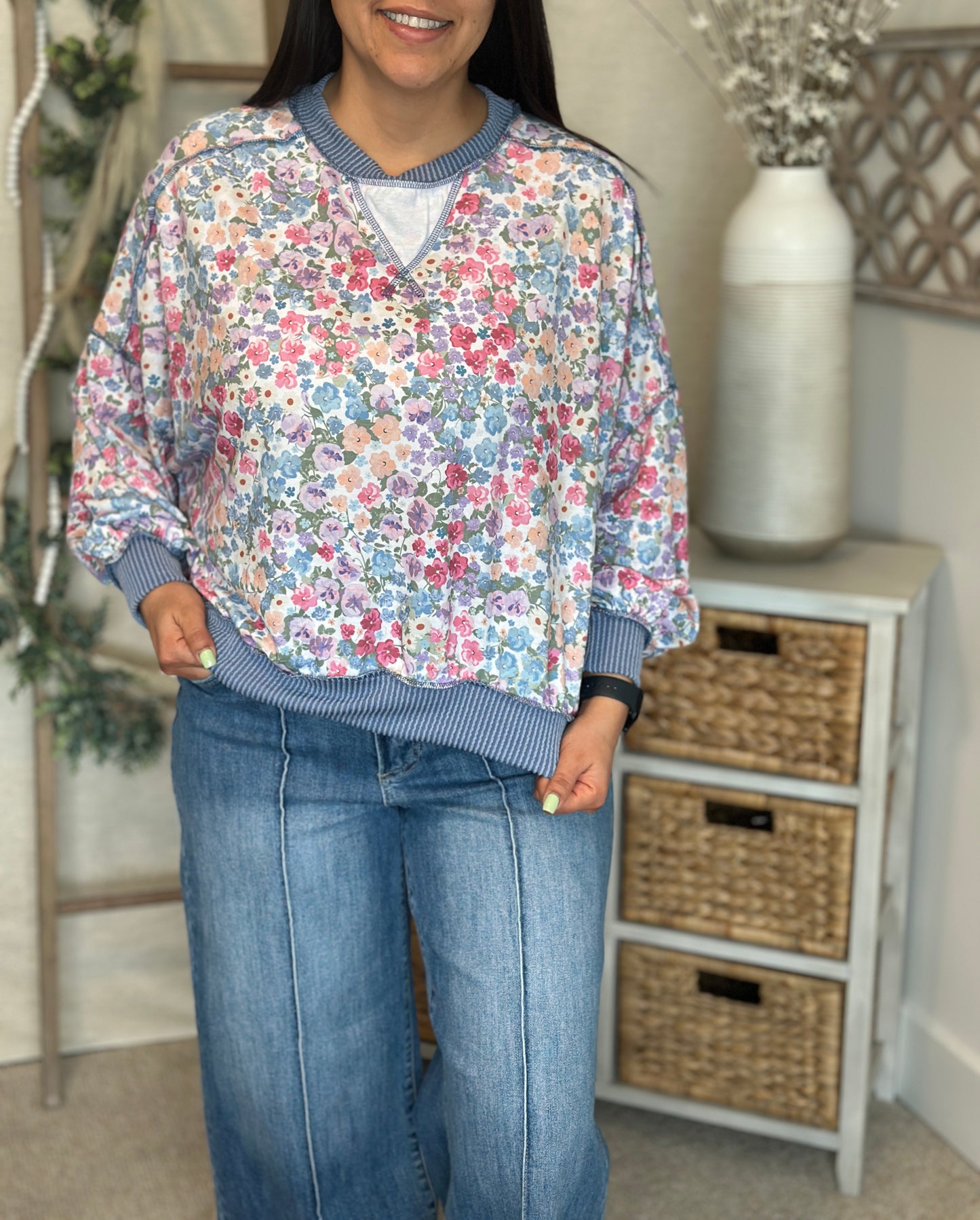 Brielle Floral Pullover 💙🌸