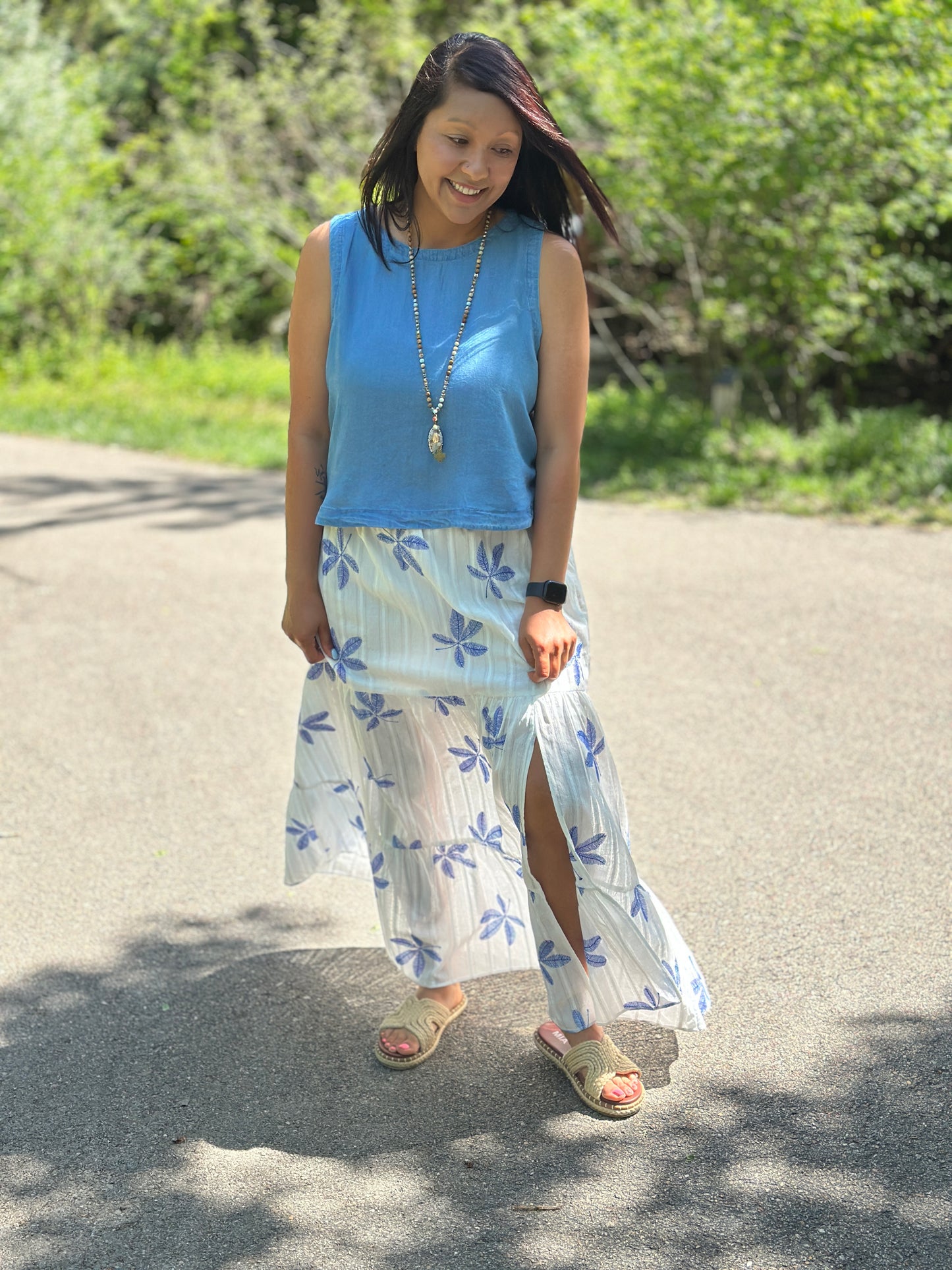 Bluebell Breeze Tiered Maxi Skirt 💙🌿