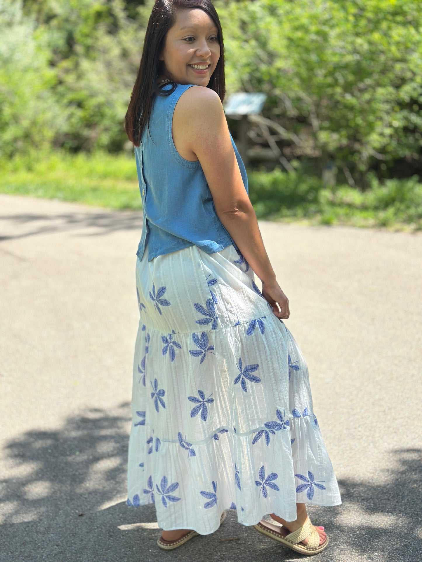 Bluebell Breeze Tiered Maxi Skirt 💙🌿