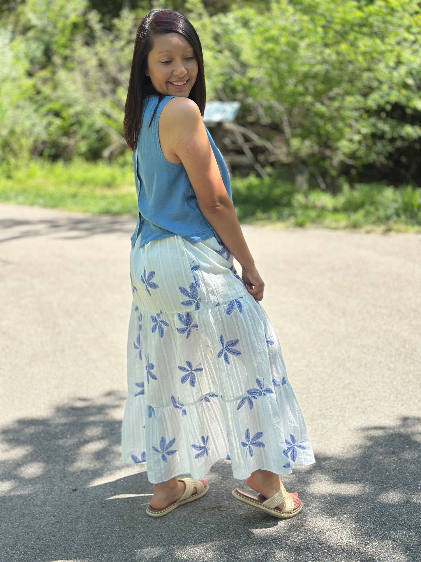 Bluebell Breeze Tiered Maxi Skirt 💙🌿