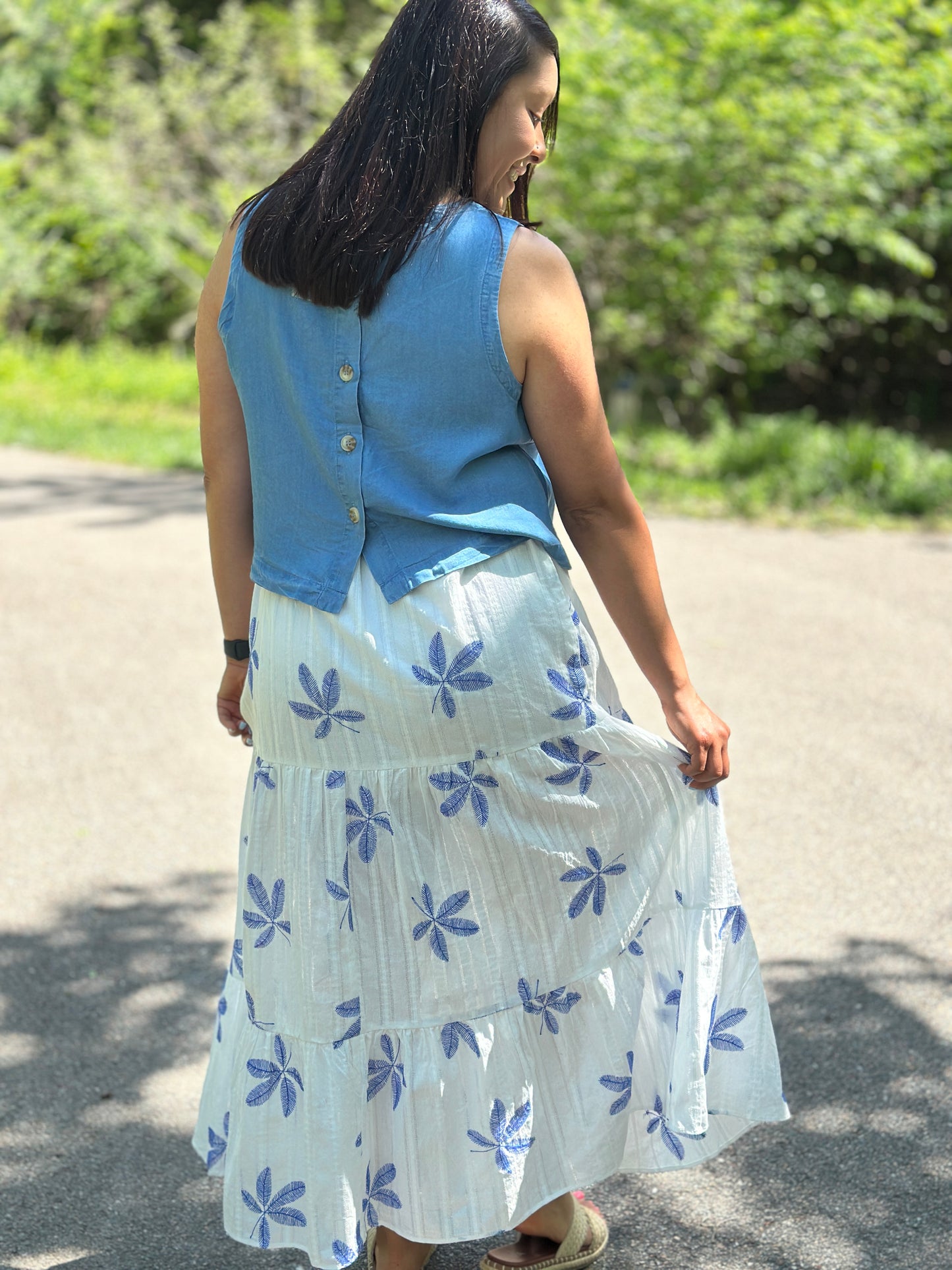 Bluebell Breeze Tiered Maxi Skirt 💙🌿