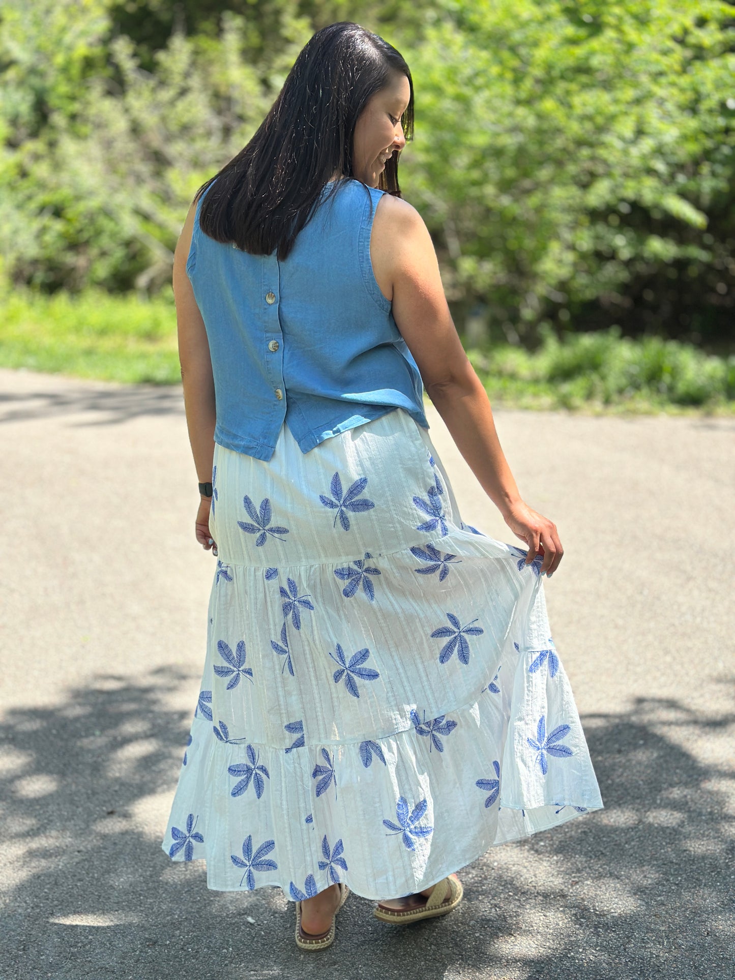 Bluebell Breeze Tiered Maxi Skirt 💙🌿