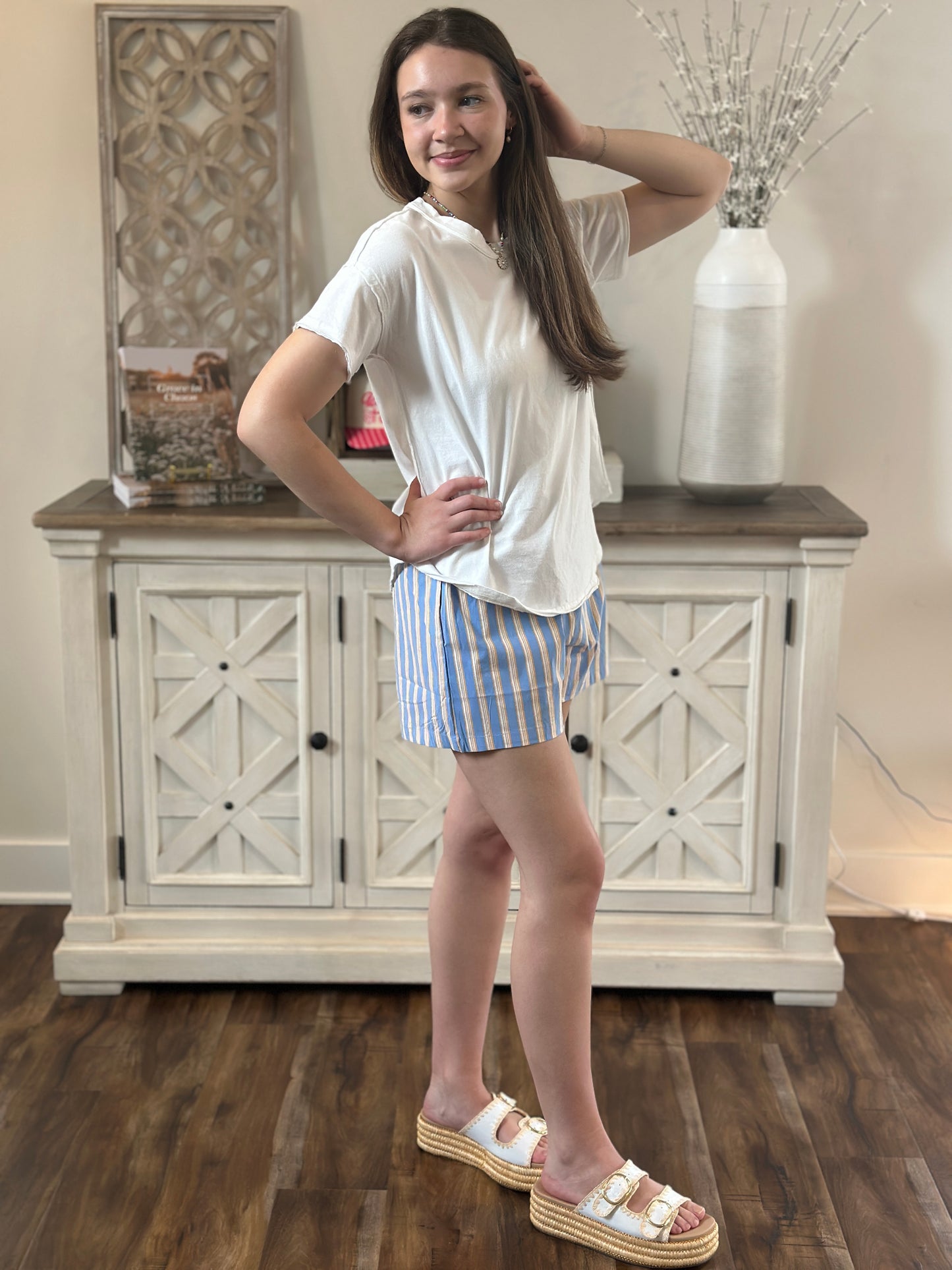 Seaside Stripe Shorts 🌊💛