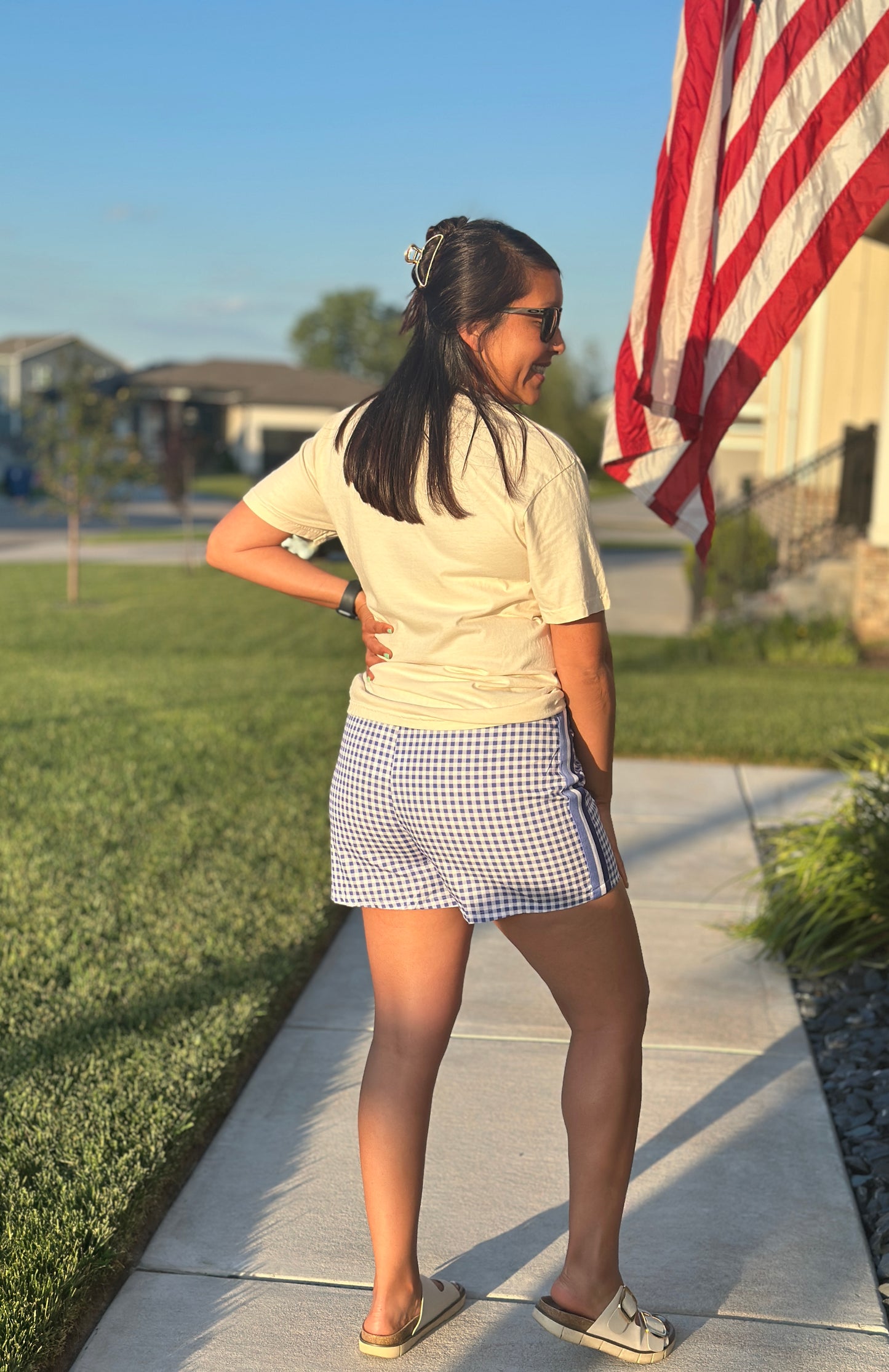 Freedom Blue Gingham Boxer Shorts