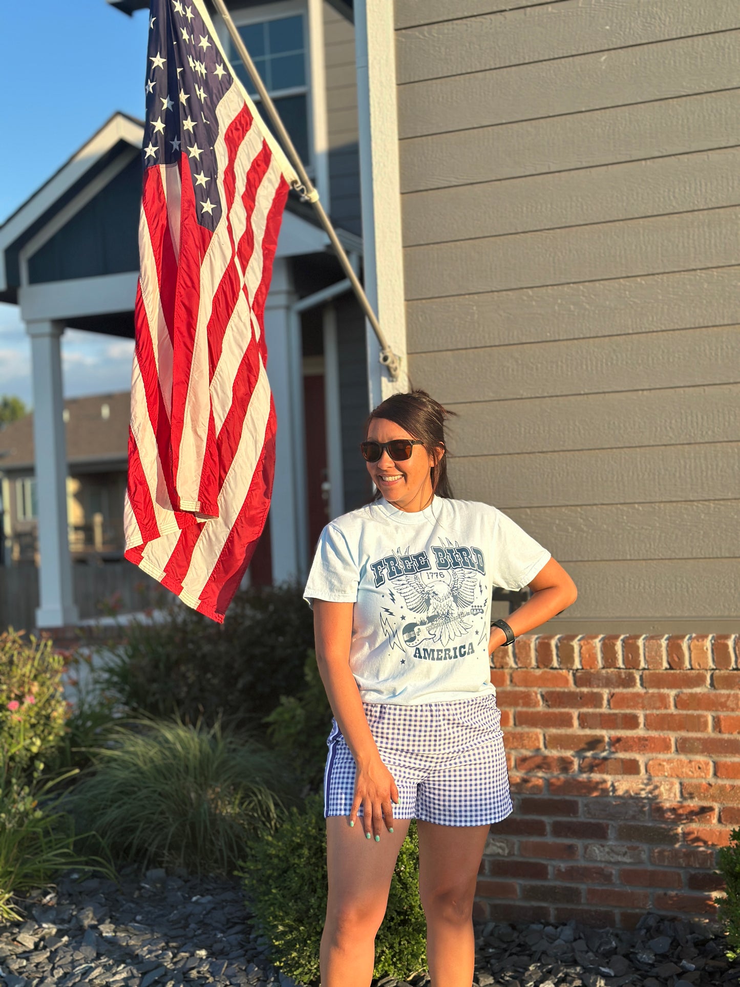 Freedom Blue Gingham Boxer Shorts