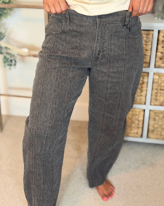 Wild Grace Cheetah Barrel Jeans