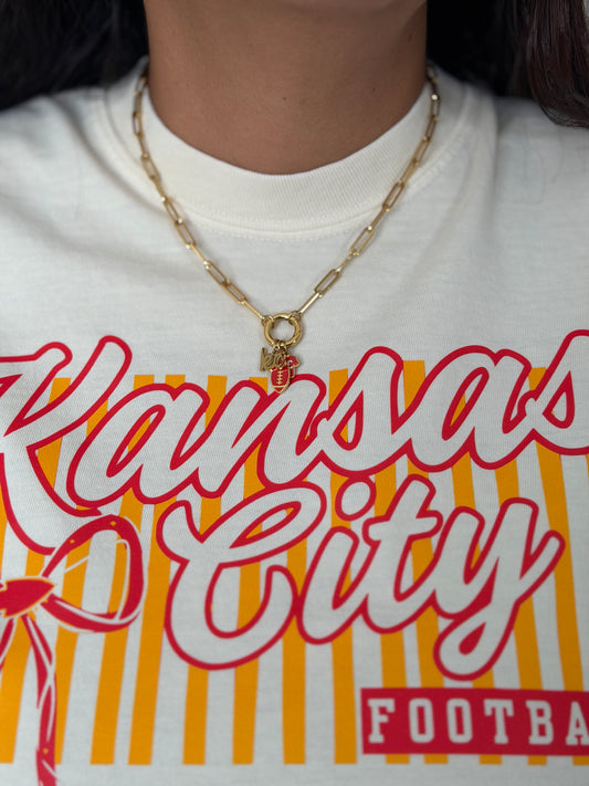 KC Football Charm Necklace