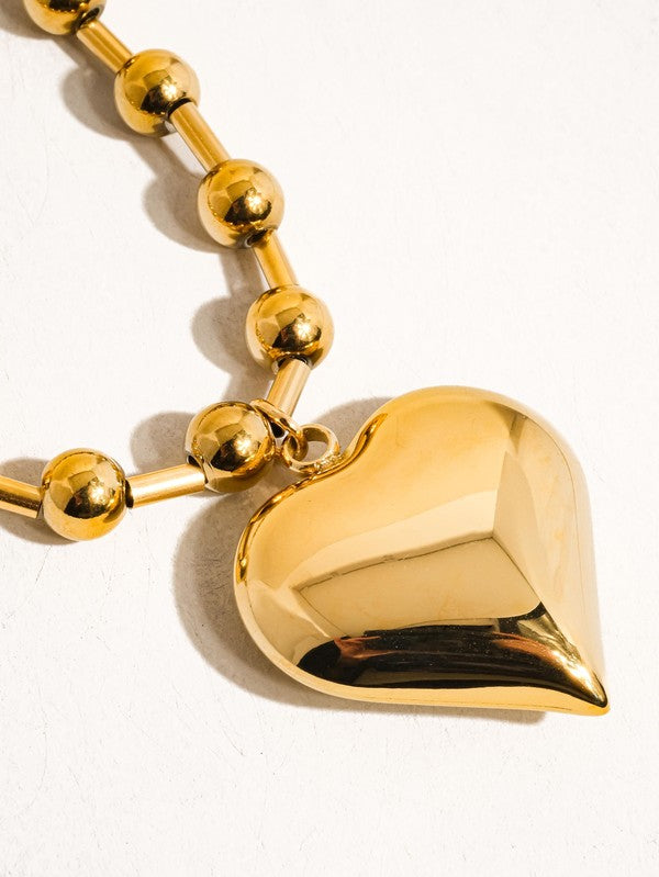 Bold Heart Statement Necklace