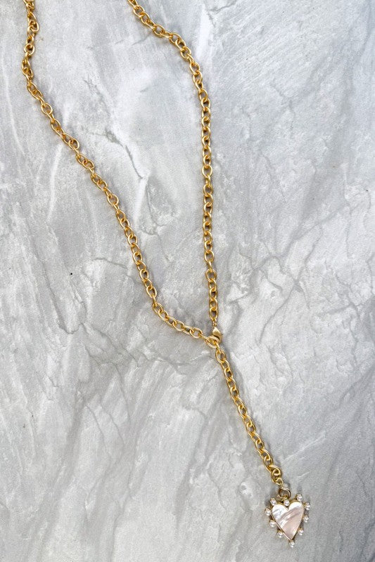 Adore Pearl Heart Necklace