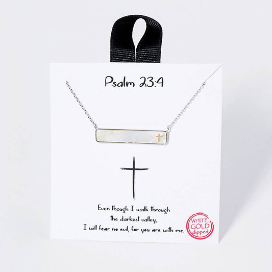 Mother of Pearl Bar Necklace - Gold & Silver