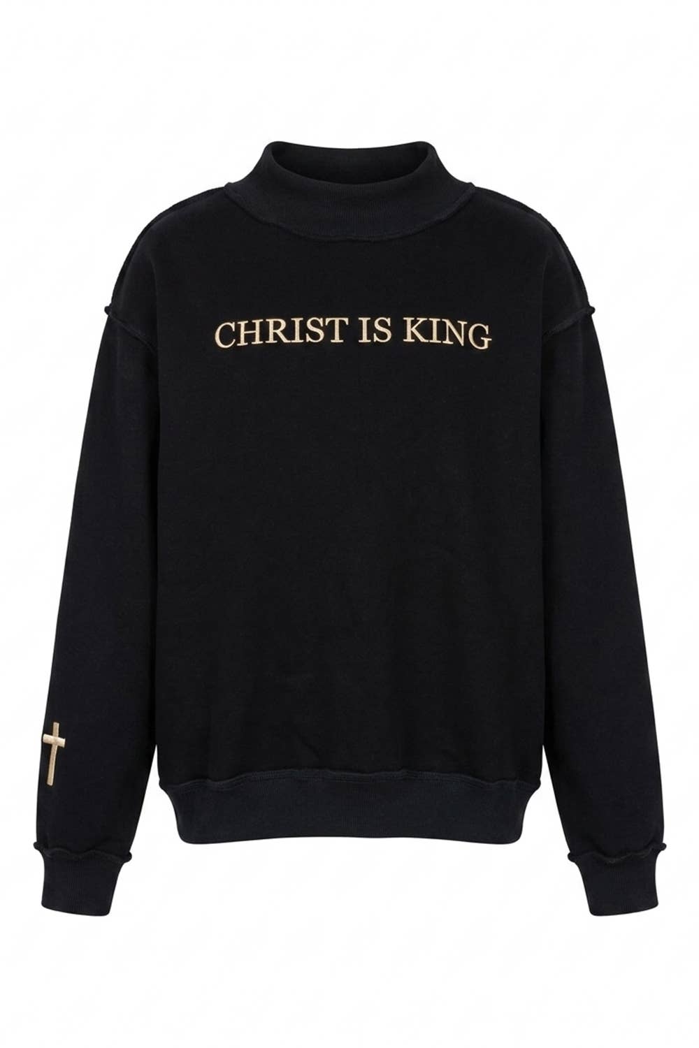 Christ Is King Embroidered Mock Neck Sweatshirt