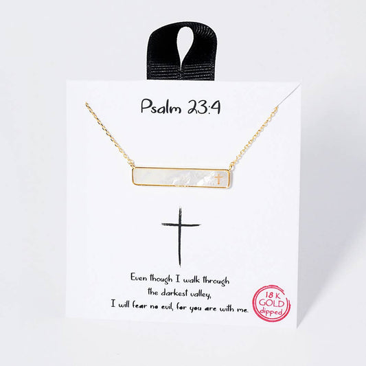 Mother of Pearl Bar Necklace - Gold & Silver