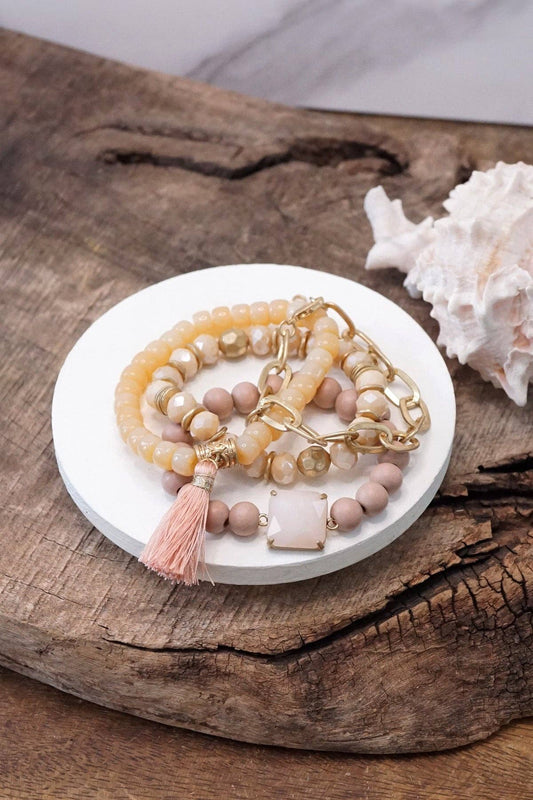 Boho Beads Tassel Bracelets Set