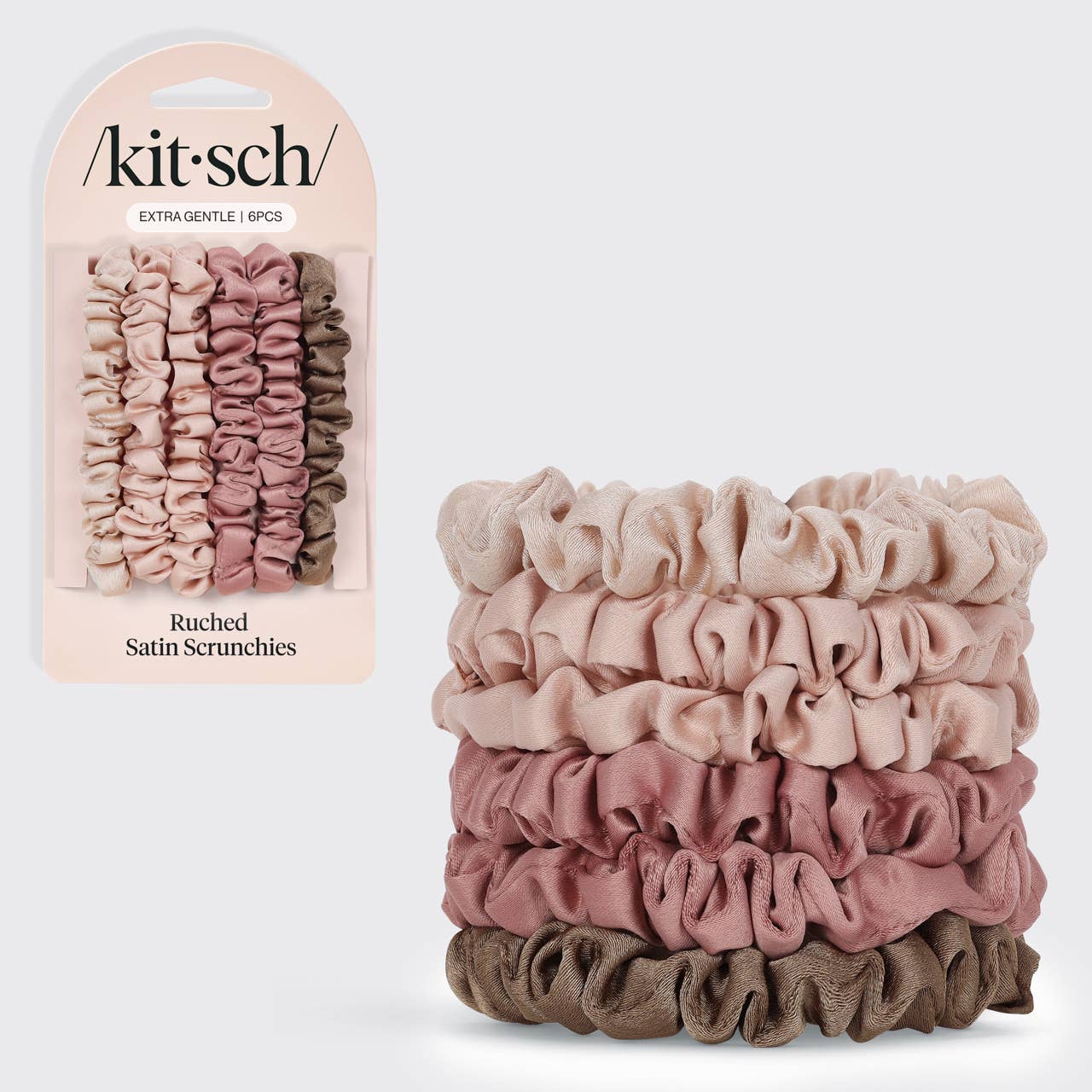 Terracotta Satin Scrunchie Set
