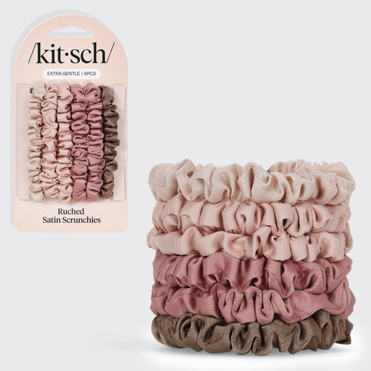 Terracotta Satin Scrunchie Set