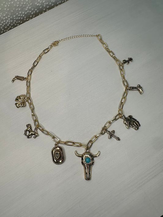 Assorted Western Bull Charm Necklace