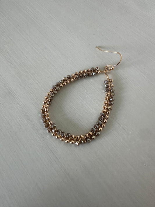 Mixed Beaded Teardrop Earrings