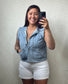 Sweet Scallop Love Denim Vest