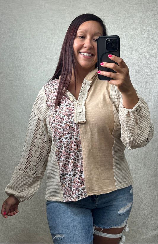 Enchanted Love Buttoned Hoodie Top