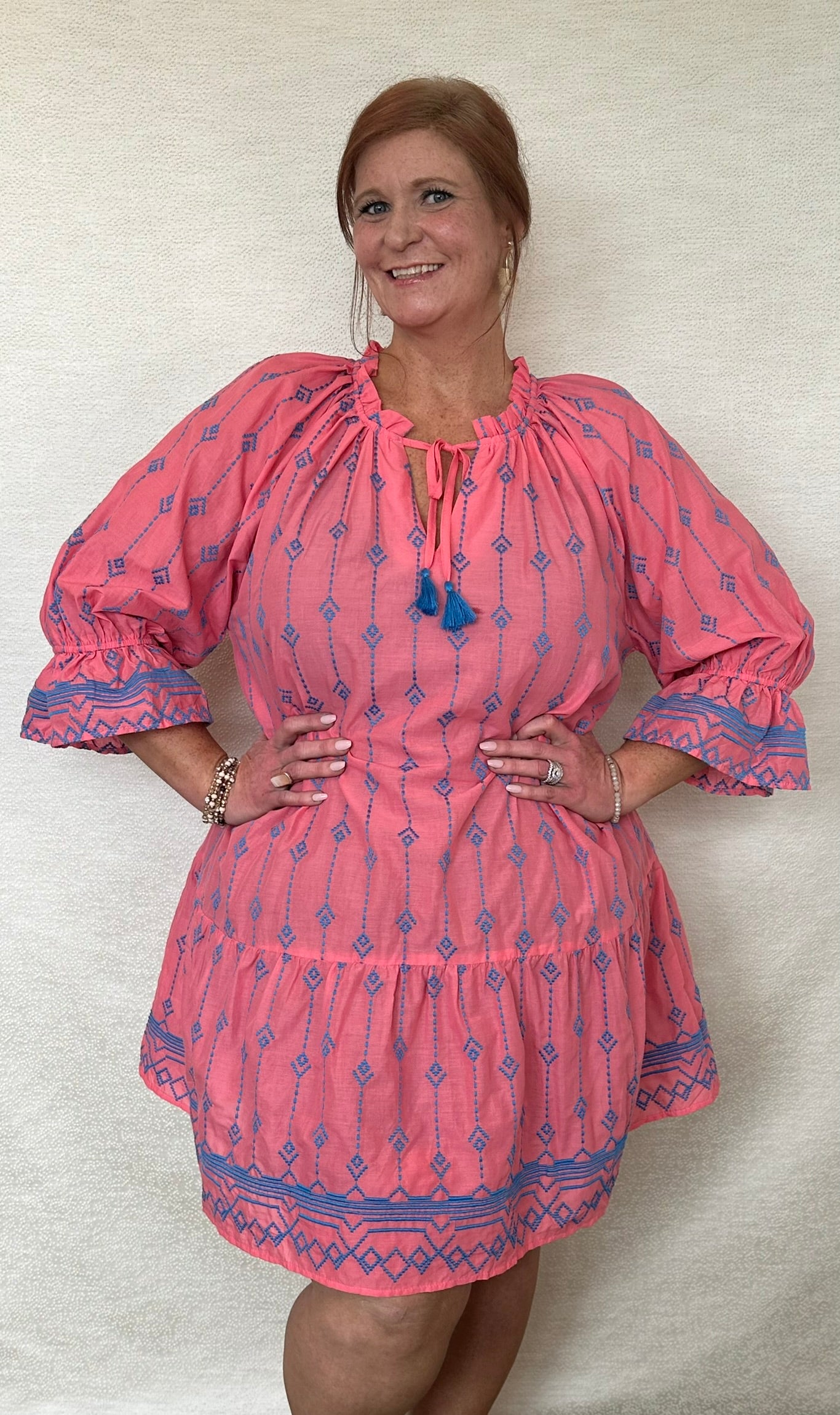 Tulum Breeze Embroidered Tiered Dress