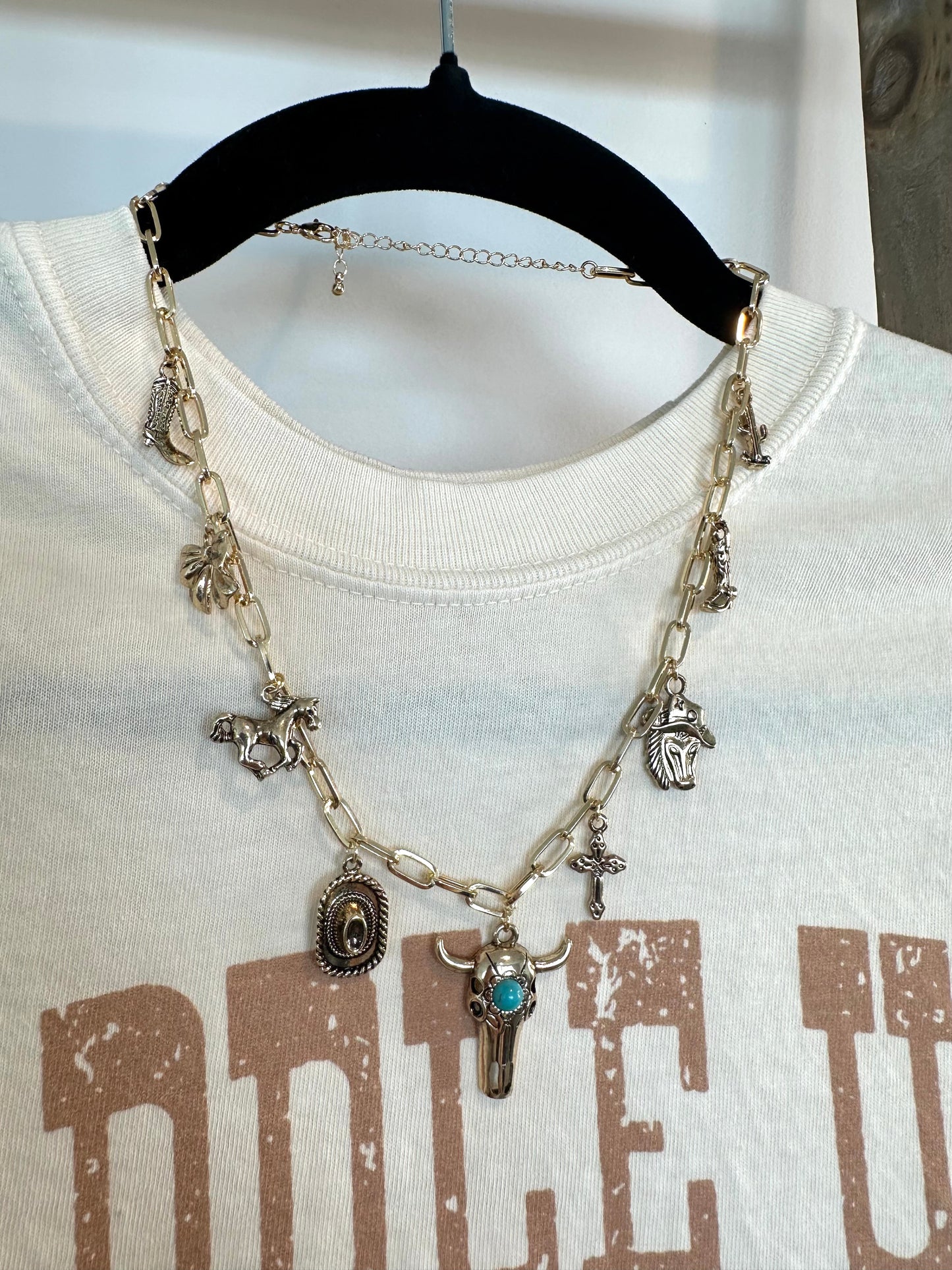 Assorted Western Bull Charm Necklace