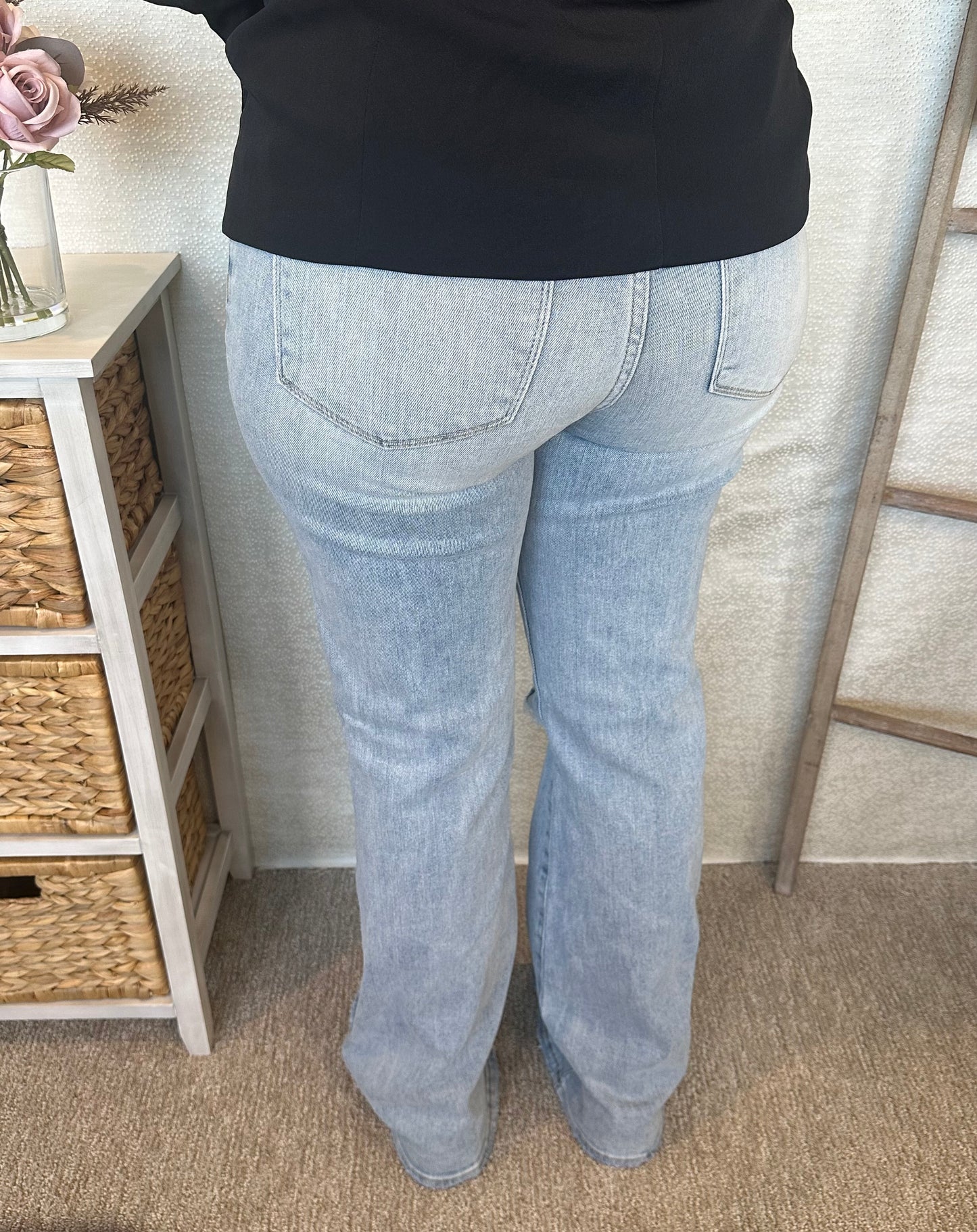 Mid Rise Button Down Flare Denmin