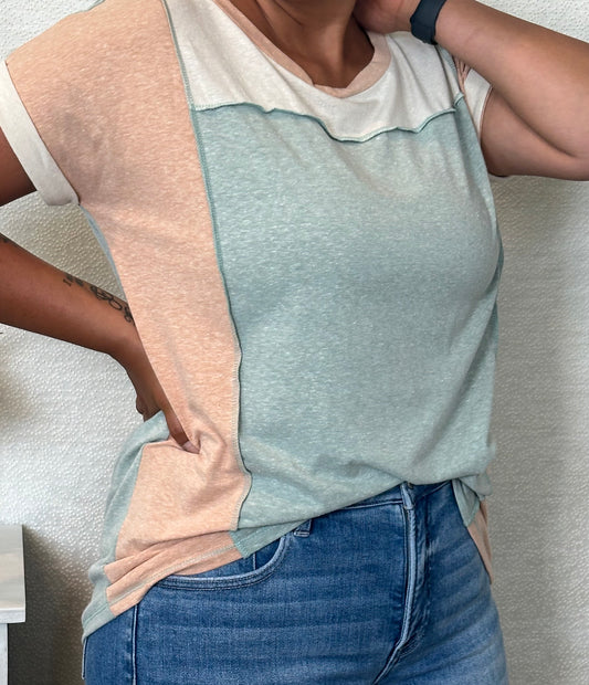 Savana Triblend Colorblock Top