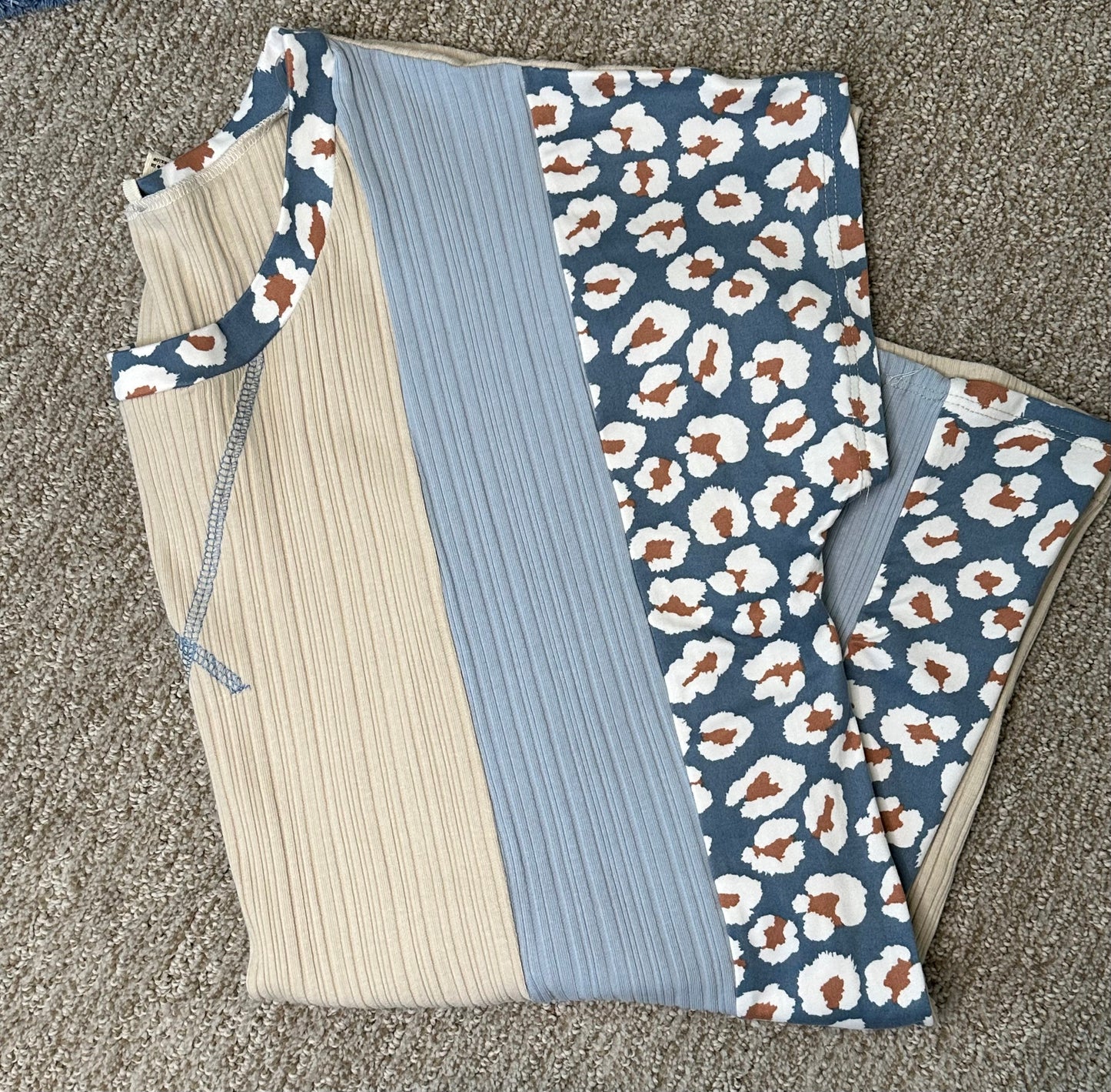 Leopard Colorblock Top