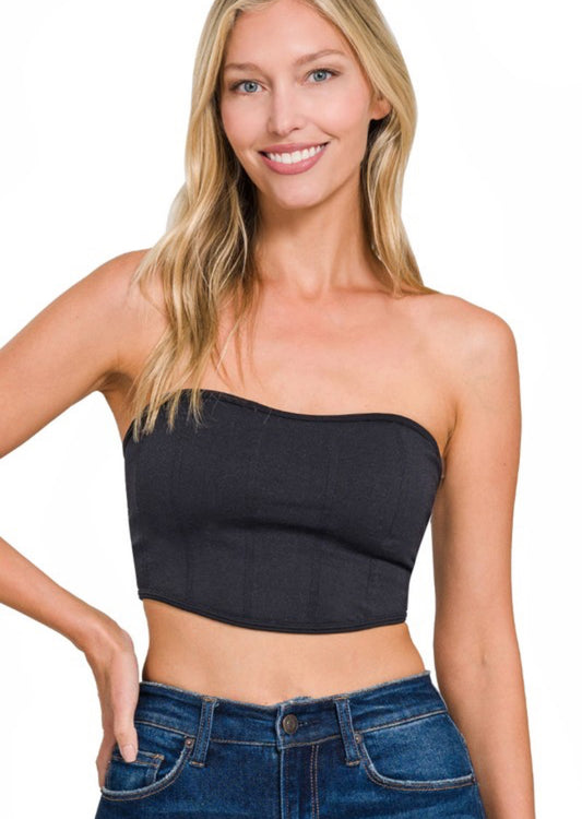 Seamless Tube Top With Bra Pad