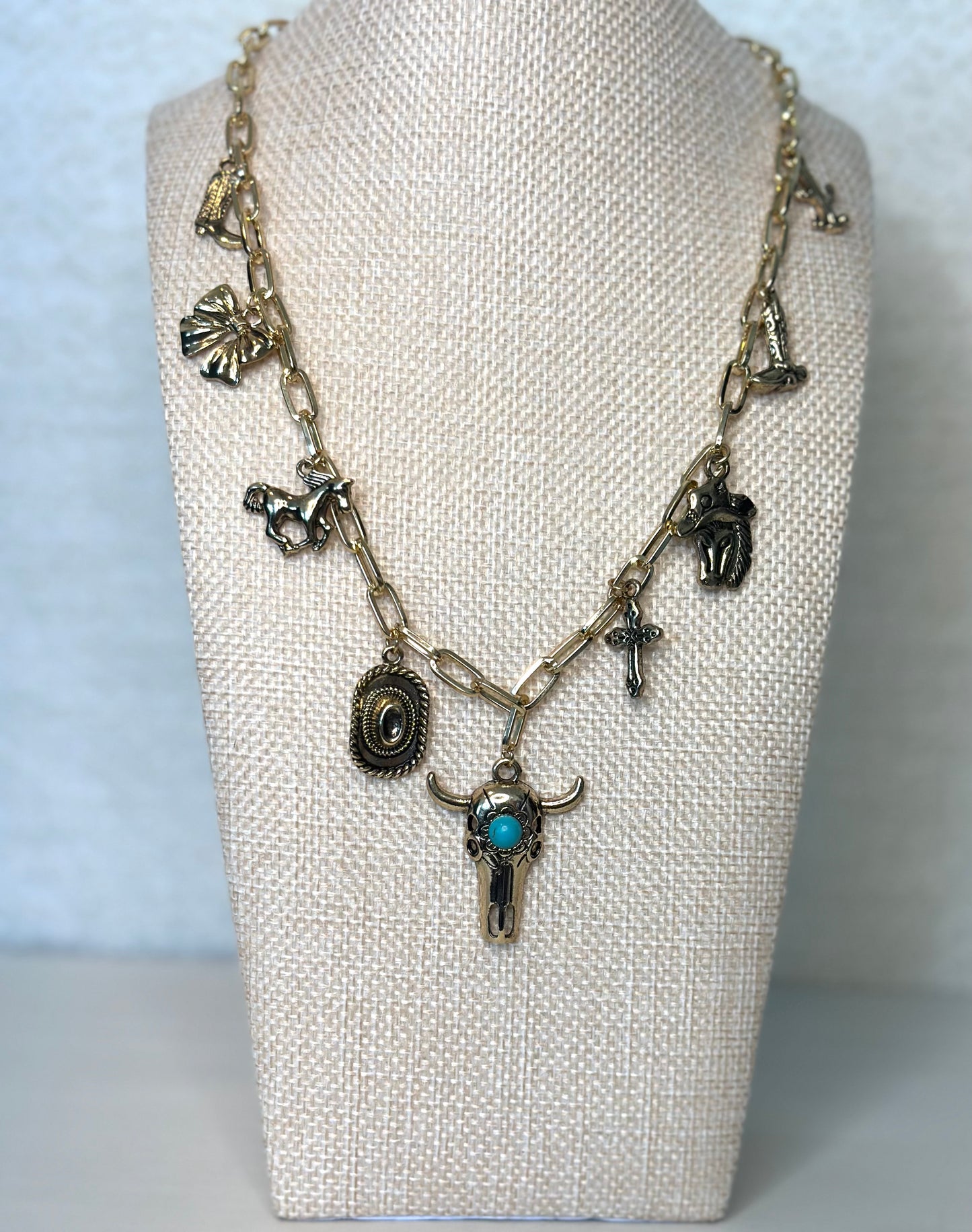 Assorted Western Bull Charm Necklace
