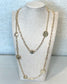Hammered Station Coins Long Chain Necklace