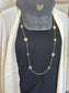 Hammered Station Coins Long Chain Necklace