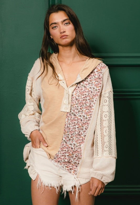 Enchanted Love Buttoned Hoodie Top