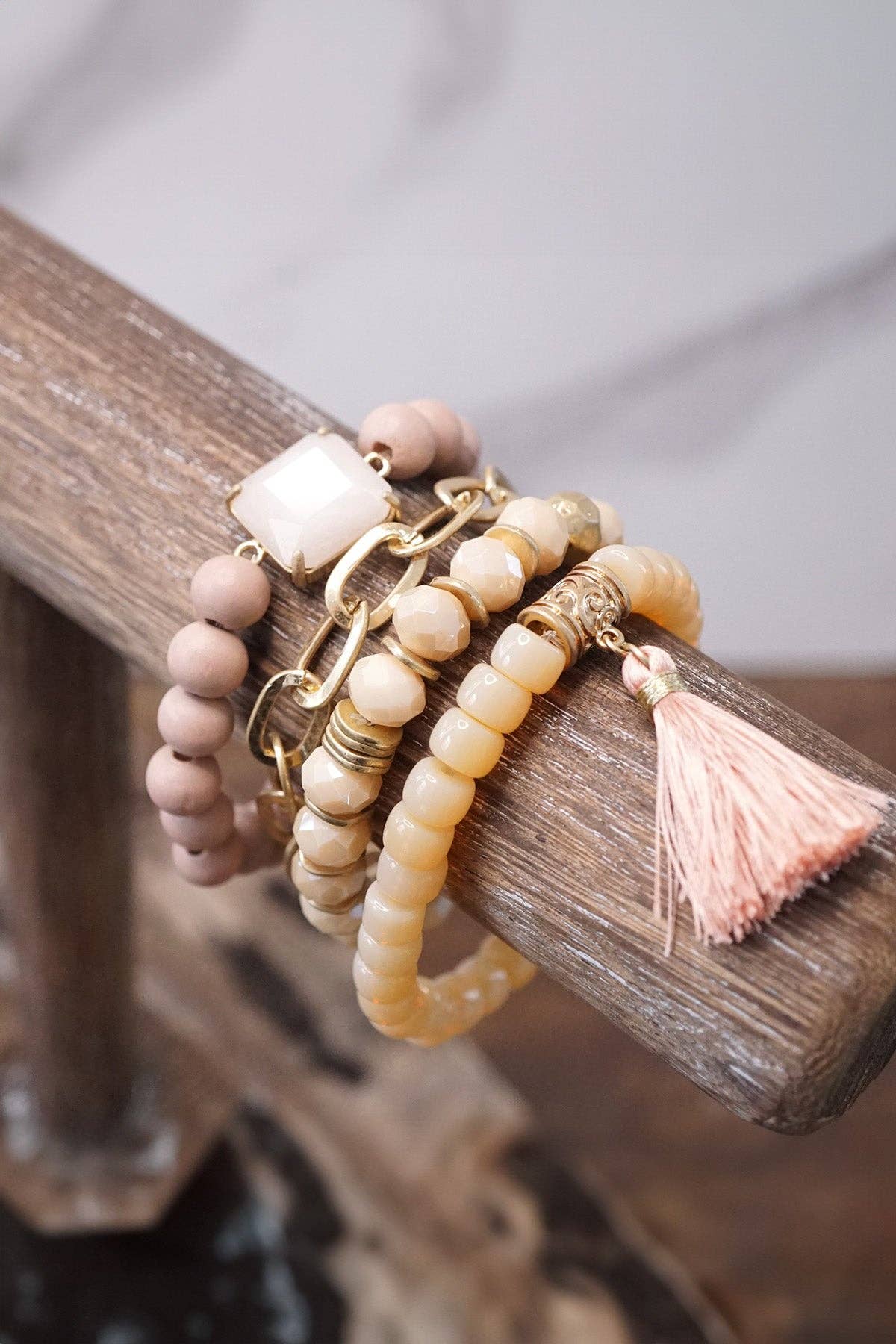 Boho Beads Tassel Bracelets Set
