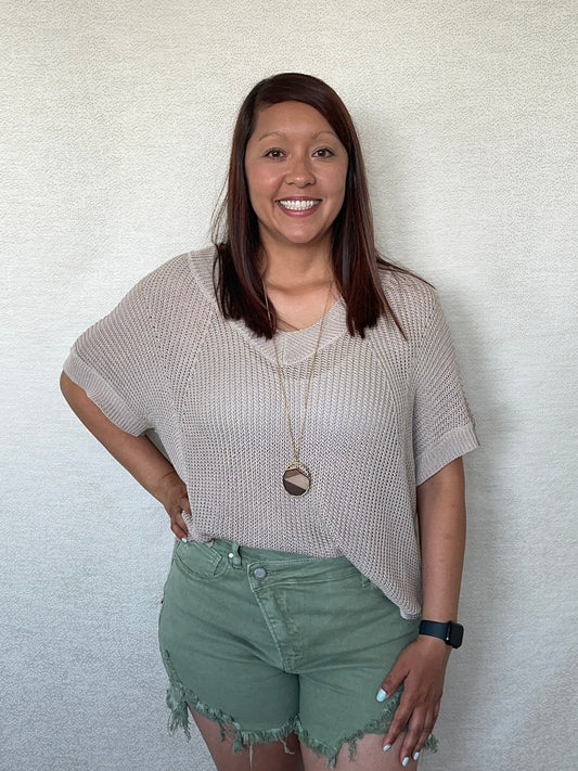 High-Rise Olive Shorts