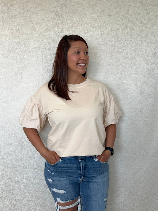French Terry Pearl Sleeve