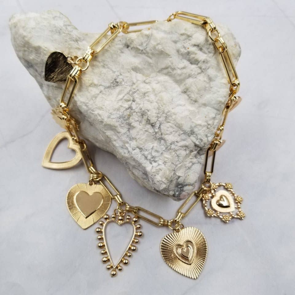 Multi Heart Charm Necklace