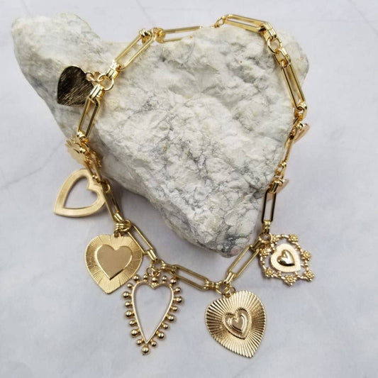 Multi Heart Charm Necklace