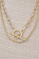 Front Toggle Closure Necklace Multi Layer Chain