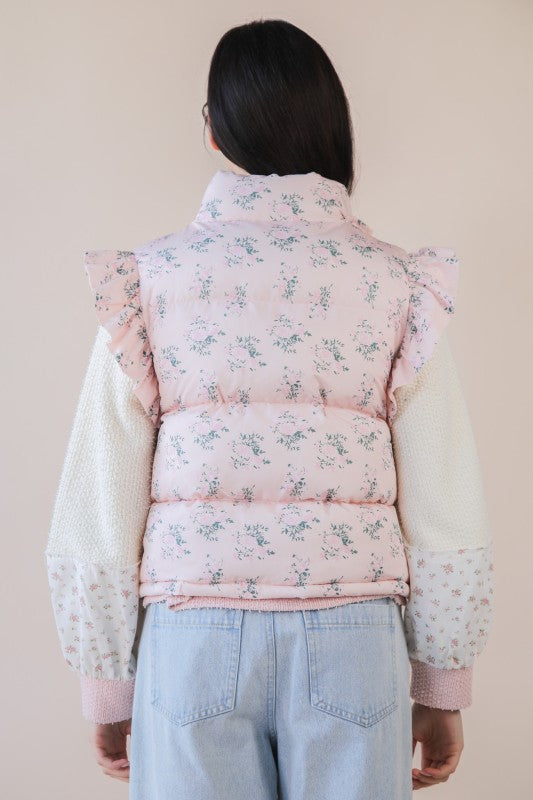Sweetheart Floral Puffer Vest