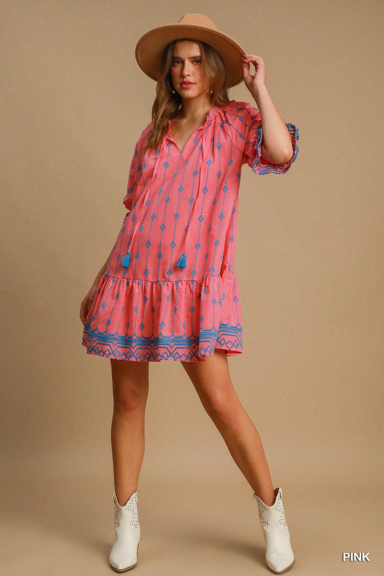 Tulum Breeze Embroidered Tiered Dress
