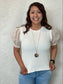 Knit Floral Sleeve Sweater