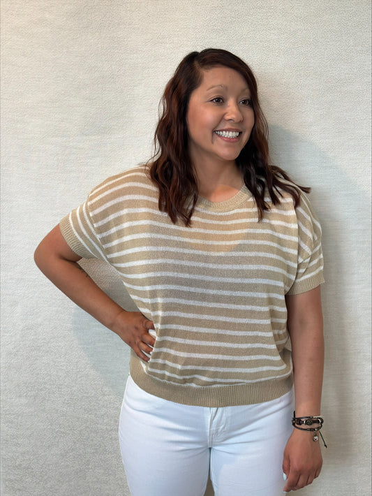 Lightweight Striped Sweater Top